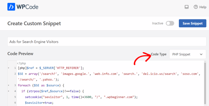 検索エンジン訪問者用のカスタム コードを入力します Enter custom code for search engine visitors