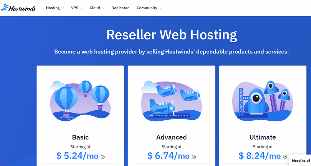 Alojamiento para revendedores de Hostwinds