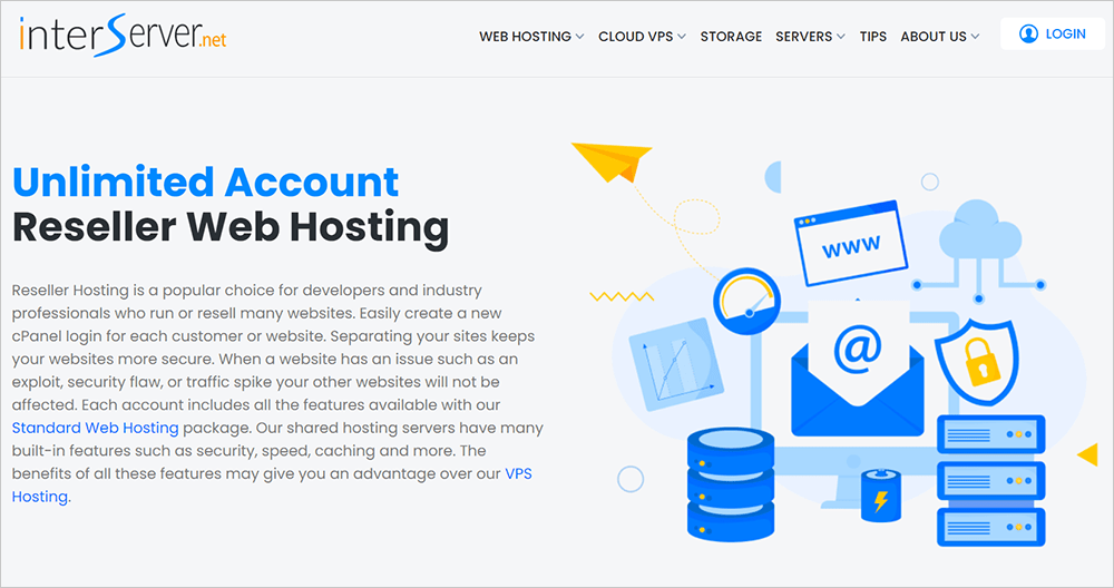 Alojamiento web para revendedores InterServer