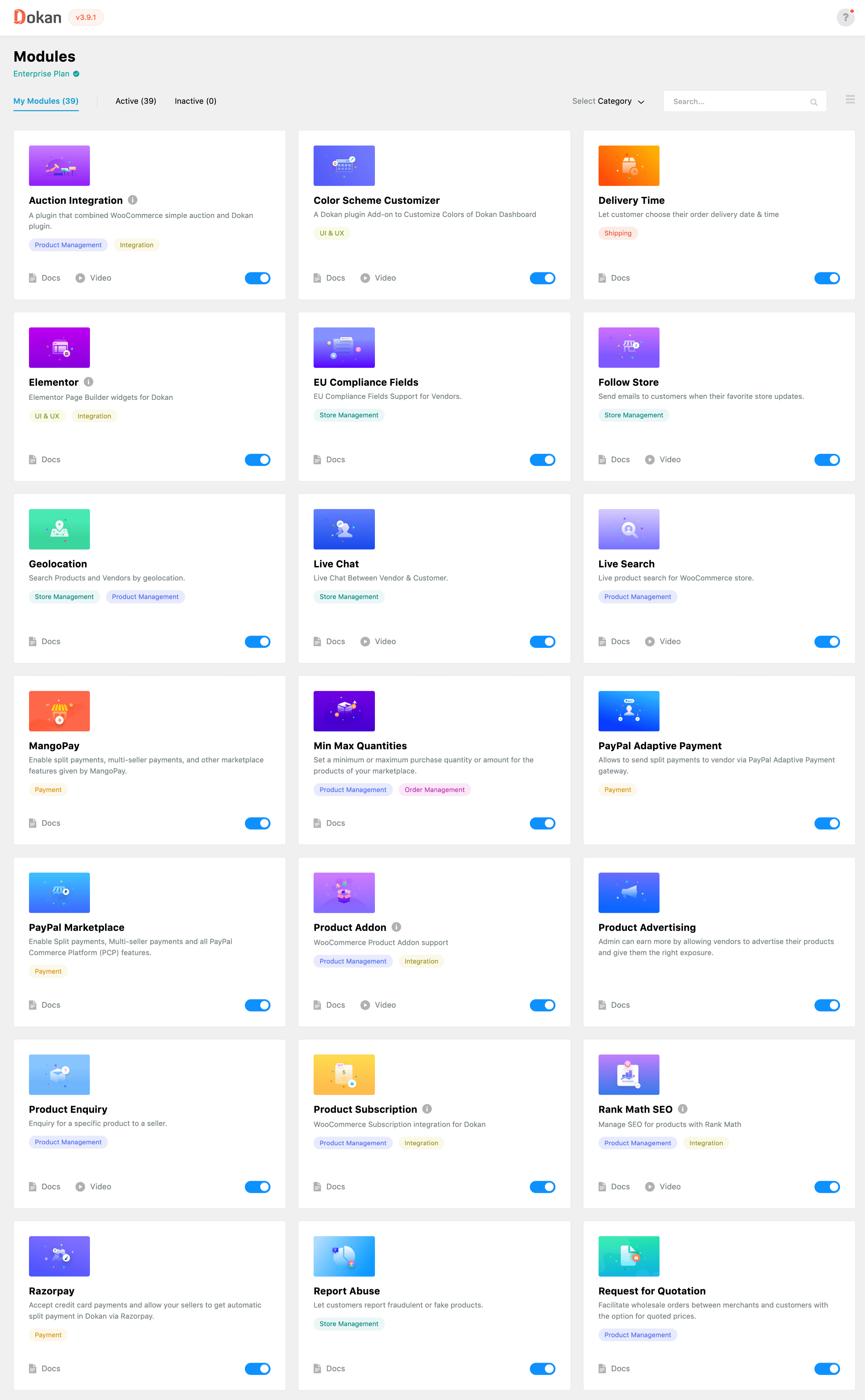 Dokan vs WC Vendors: 시대를 위한 전투! 7 This is a screenshot of Dokan Modules