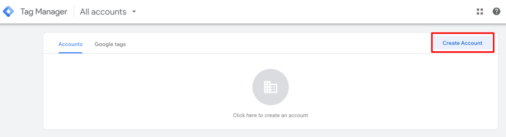 Această imagine arată cum să creați un cont de manager de etichete Google