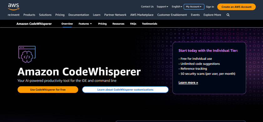 أدوات مساعدة Amazon-codewhisperer-ai