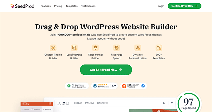 SeedProd Costruttore di siti Web WordPress SeedProd WordPress Website Builder