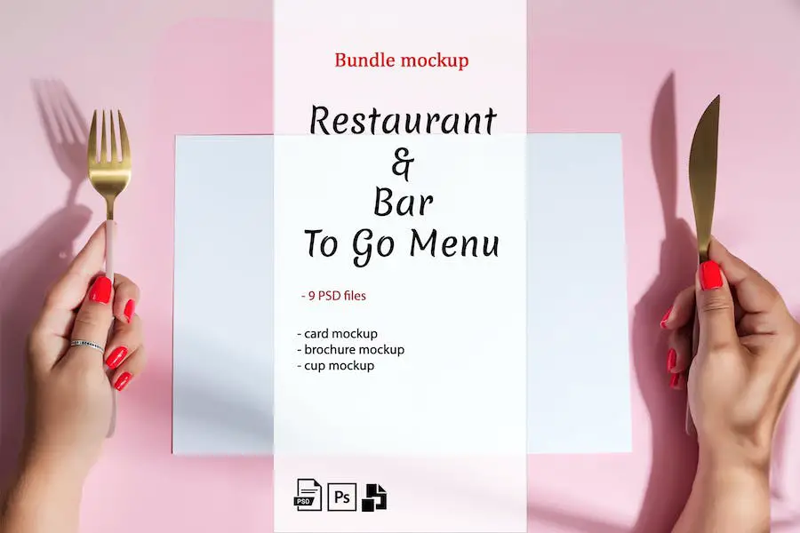 Restaurant- und Bar-To-Go-Menü-Modell –