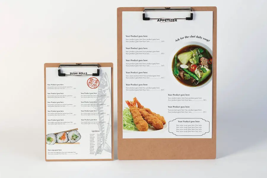 Restaurant-Menü-Attrappe –