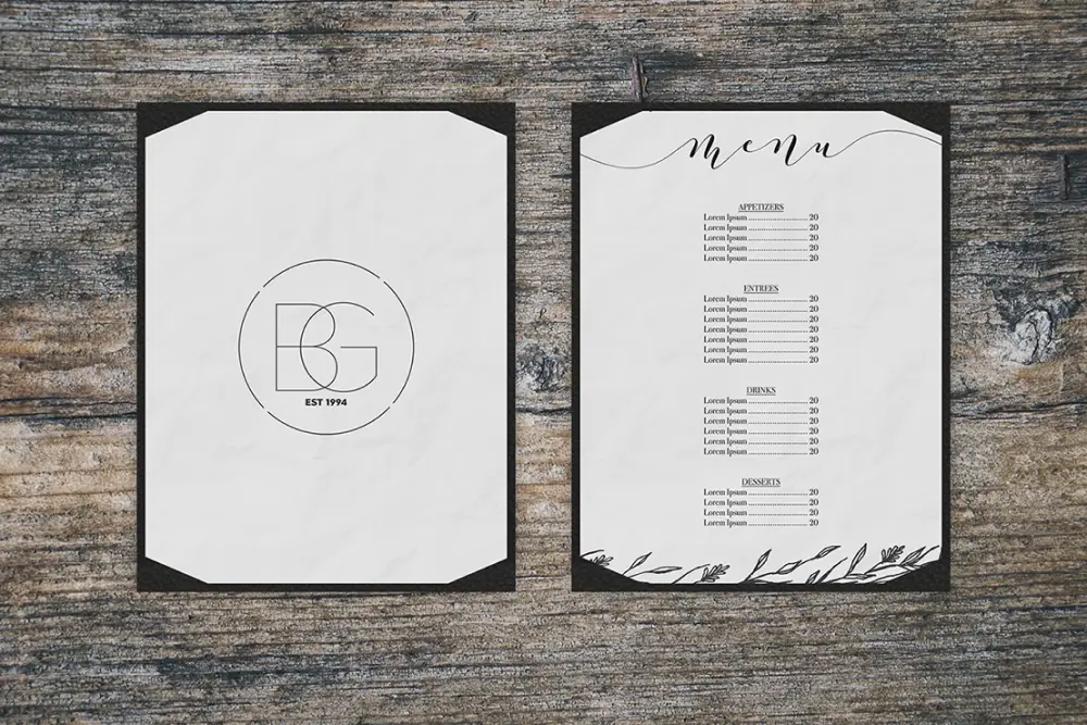 Kostenloses Menü-Mockup .PSD -