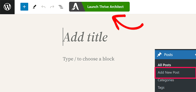 推出 Thrive Architect Launch Thrive Architect
