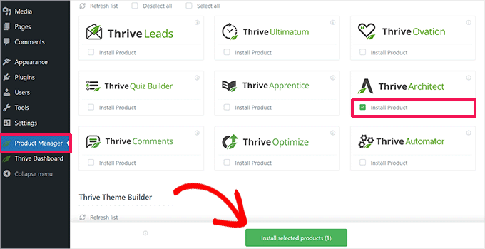 安装 Thrive Architect Install Thrive Architect