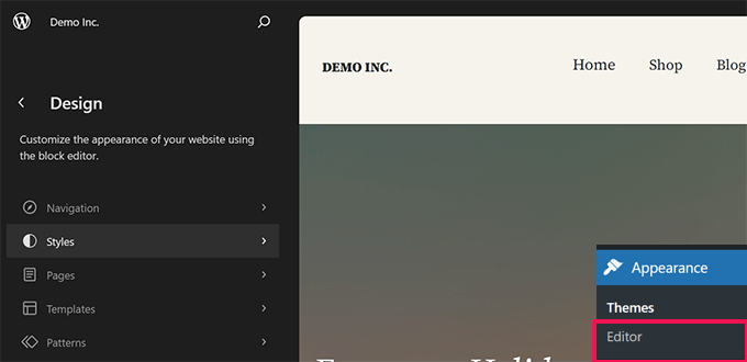启动站点编辑器 Launch site editor