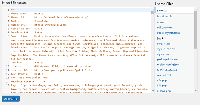 Aperçu de l'éditeur de thème par défaut Default theme editor preview