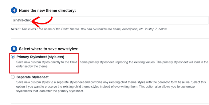 Configurer les paramètres du thème enfant Configure child theme settings