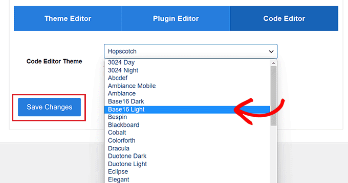 Choisissez un thème d'éditeur de code Choose a code editor theme