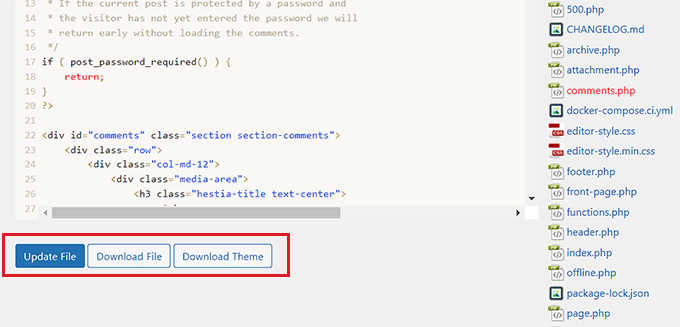 Enregistrer les fichiers de thème Save theme files