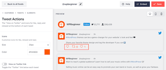 Adăugarea unui buton de retweet personalizat la WordPress folosind Smash Balloon Adding a custom retweet button to WordPress using Smash Balloon