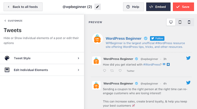 Personalizarea modului în care arată tweet-urile individuale în WordPress Customizing how individual tweets look in WordPress