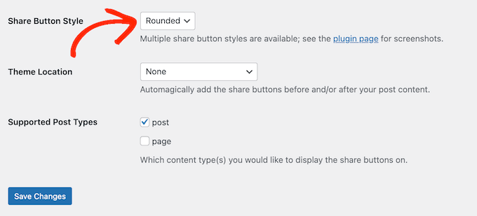 Schimbarea stilului unui buton de partajare a rețelelor sociale în WordPress Changing the style of a social media sharing button in WordPress