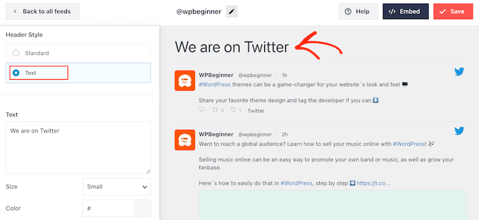 Adăugarea unui antet la un site WordPress folosind Smash Balloon Adding a header to a WordPress site using Smash Balloon