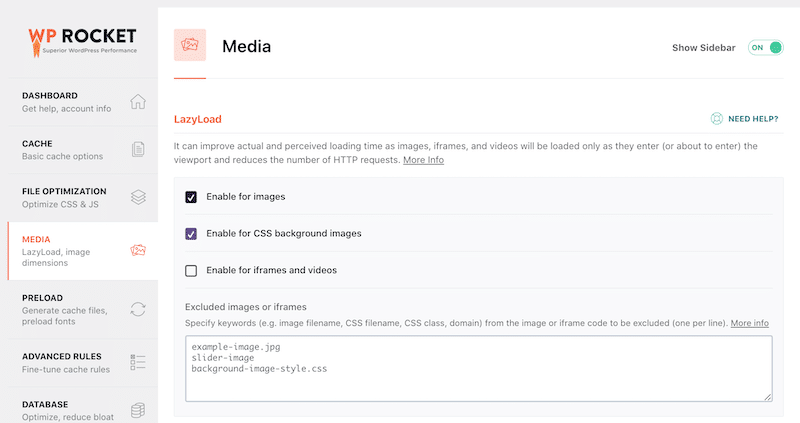 ส่วนต่อประสานที่ใช้งานง่ายสามารถเข้าถึงได้จากแดชบอร์ด WordPress - ที่มา: WP Rocket