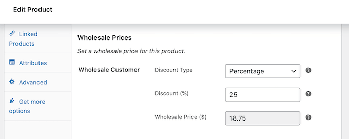 卸売割引率 Wholesale discount percentage