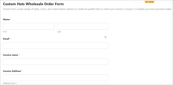 カスタム帽子卸売注文フォーム Custom hats wholesale order form
