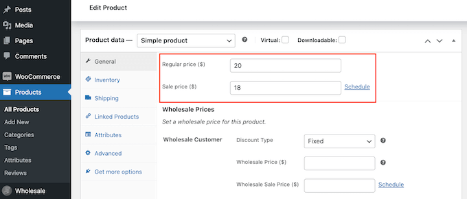 WooCommerceの通常価格 WooCommerce regular pricing