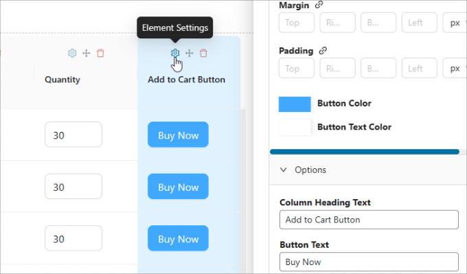 要素の設定 Element settings