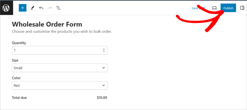 卸売注文フォームのプレビュー Preview of wholesale order form