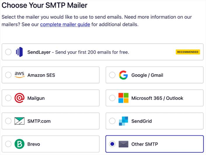 Pilih Surat SMTP