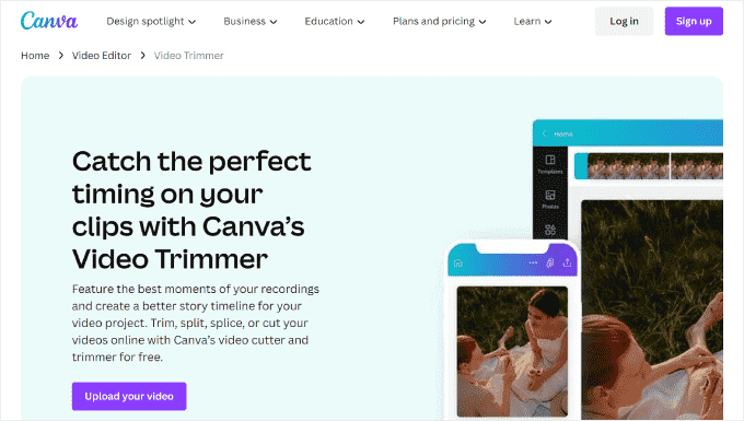 Przycinarka wideo Canva Canva video trimmer