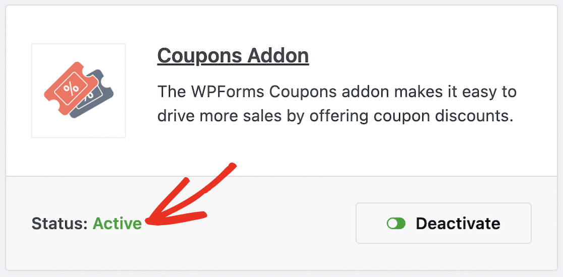 Coupons addon is active