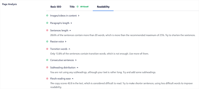 Seitenanalysetool Page analysis tool
