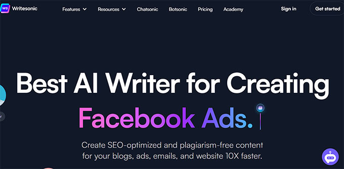Writesonic-Website Writesonic website