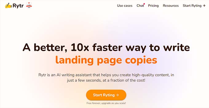 Rytr-Website Rytr website