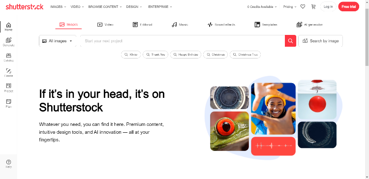 Shutterstock, un sitio web de medios de comunicación.