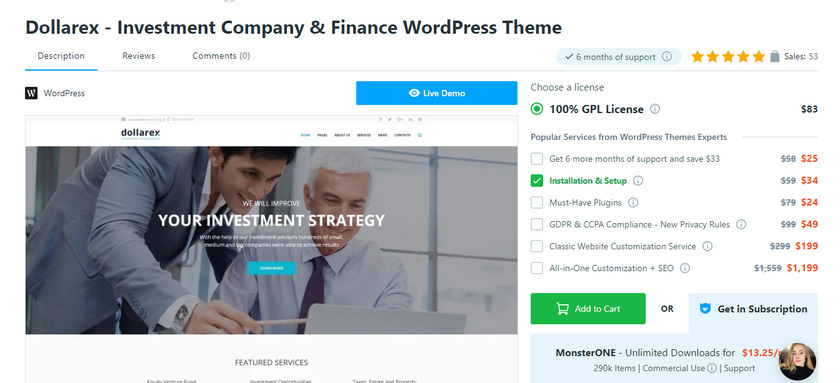 Dollarex-Investitions- und Finanz-WordPress-Theme