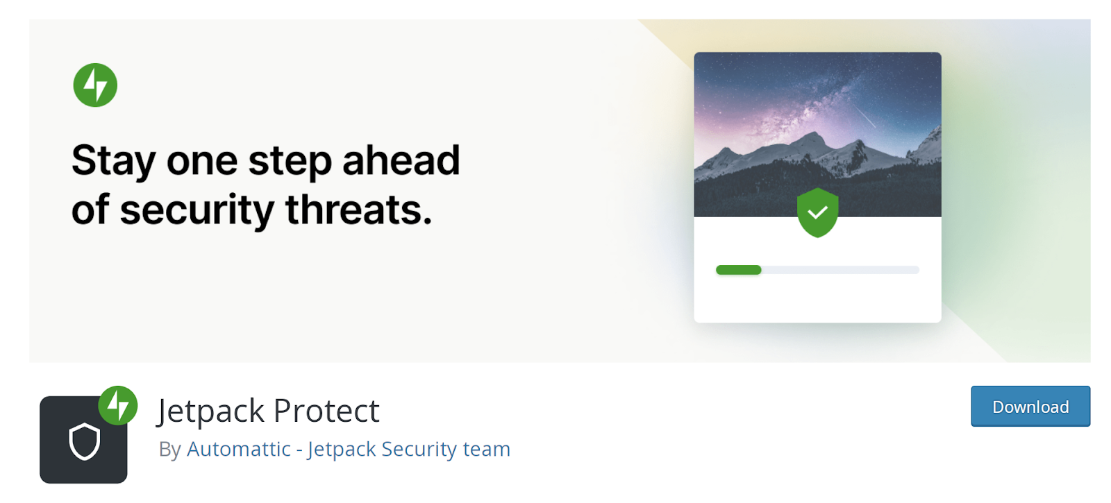 WordPress deposundaki Jetpack Koruma sayfası