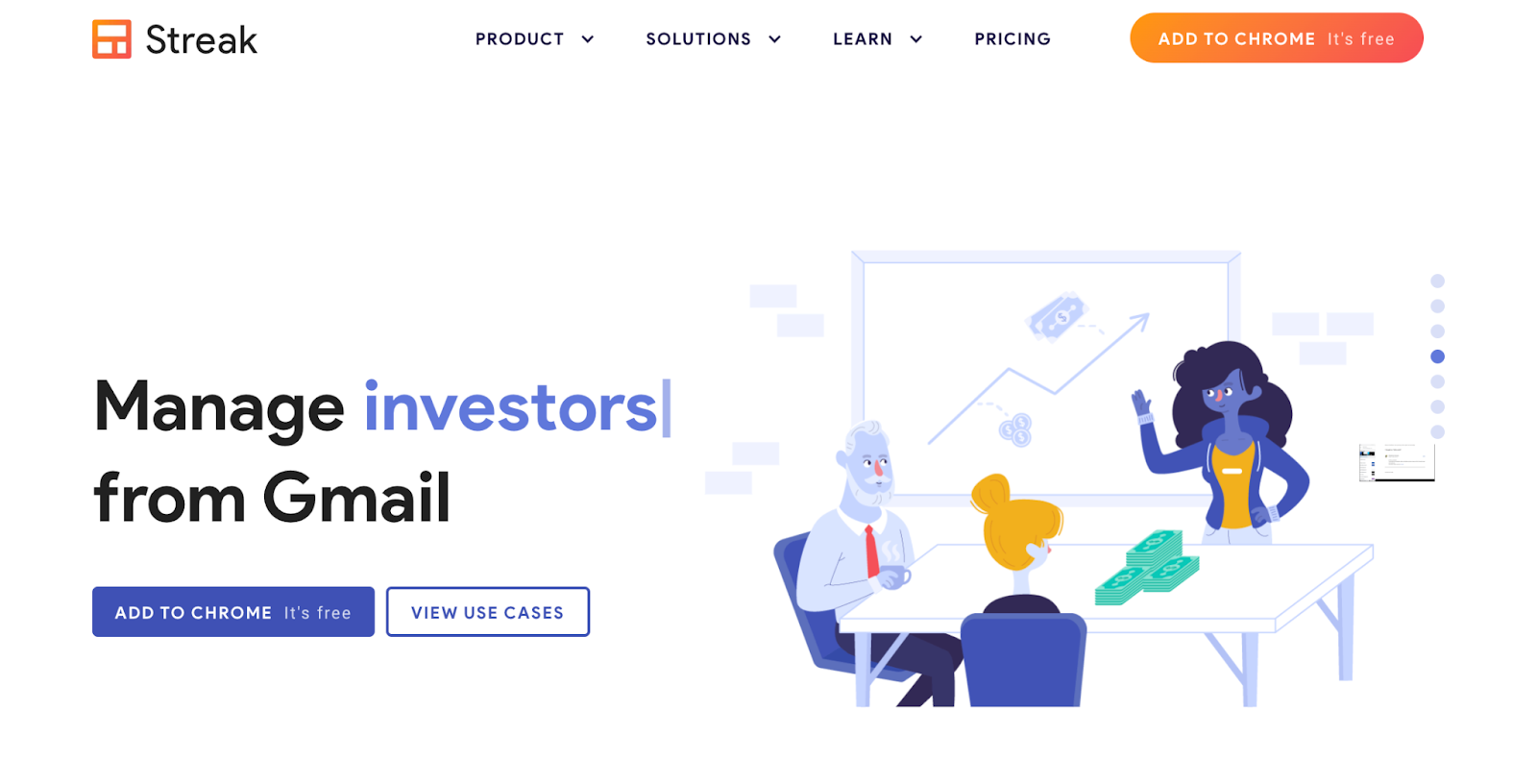 Streak è una soluzione CRM distintiva soprattutto perché opera direttamente all'interno di Gmail, unendo le funzioni CRM con le attività di posta elettronica quotidiane.