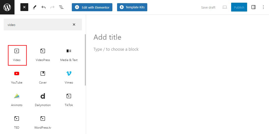 WordPress 视频块