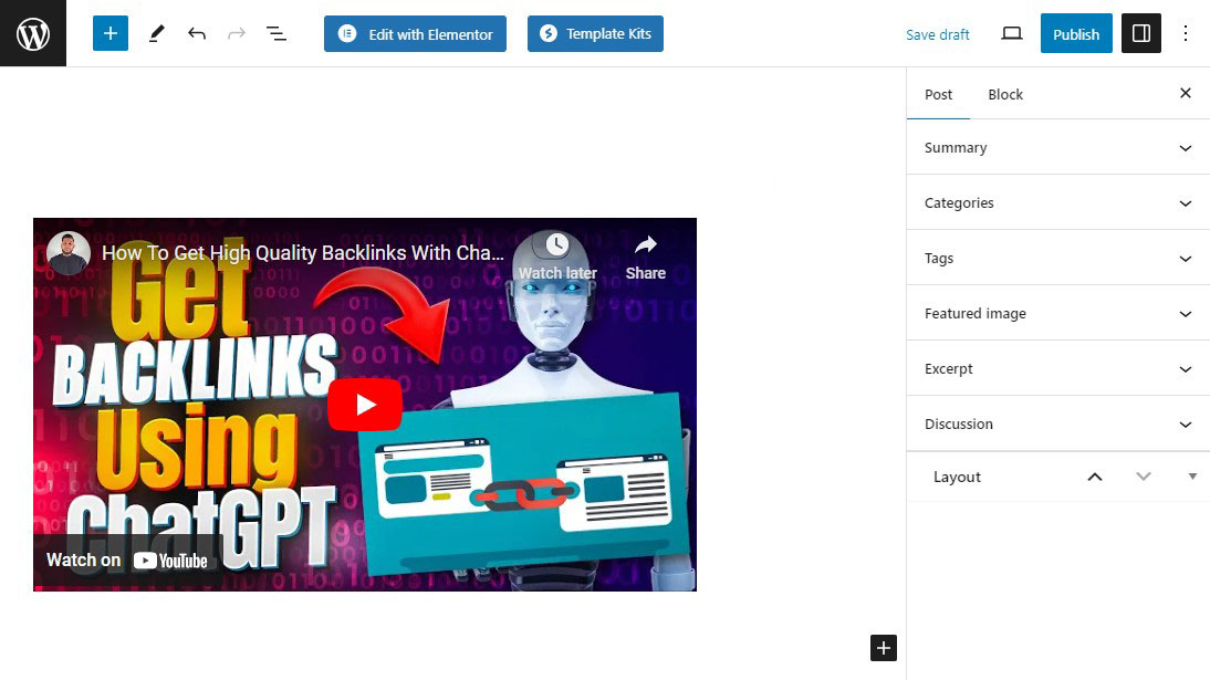 YouTube 链接嵌入 WordPress 帖子中