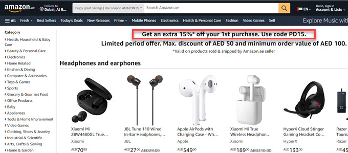Sconto per la prima volta sull'e-commerce ecommerce first time discount