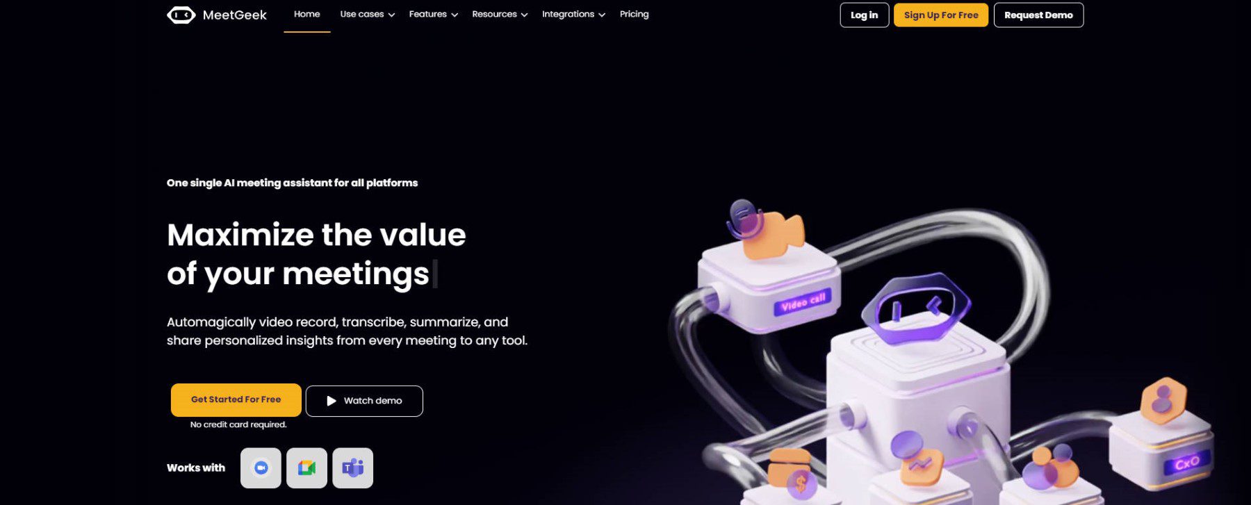 MeetGeek AI - Home page - ottobre 2023