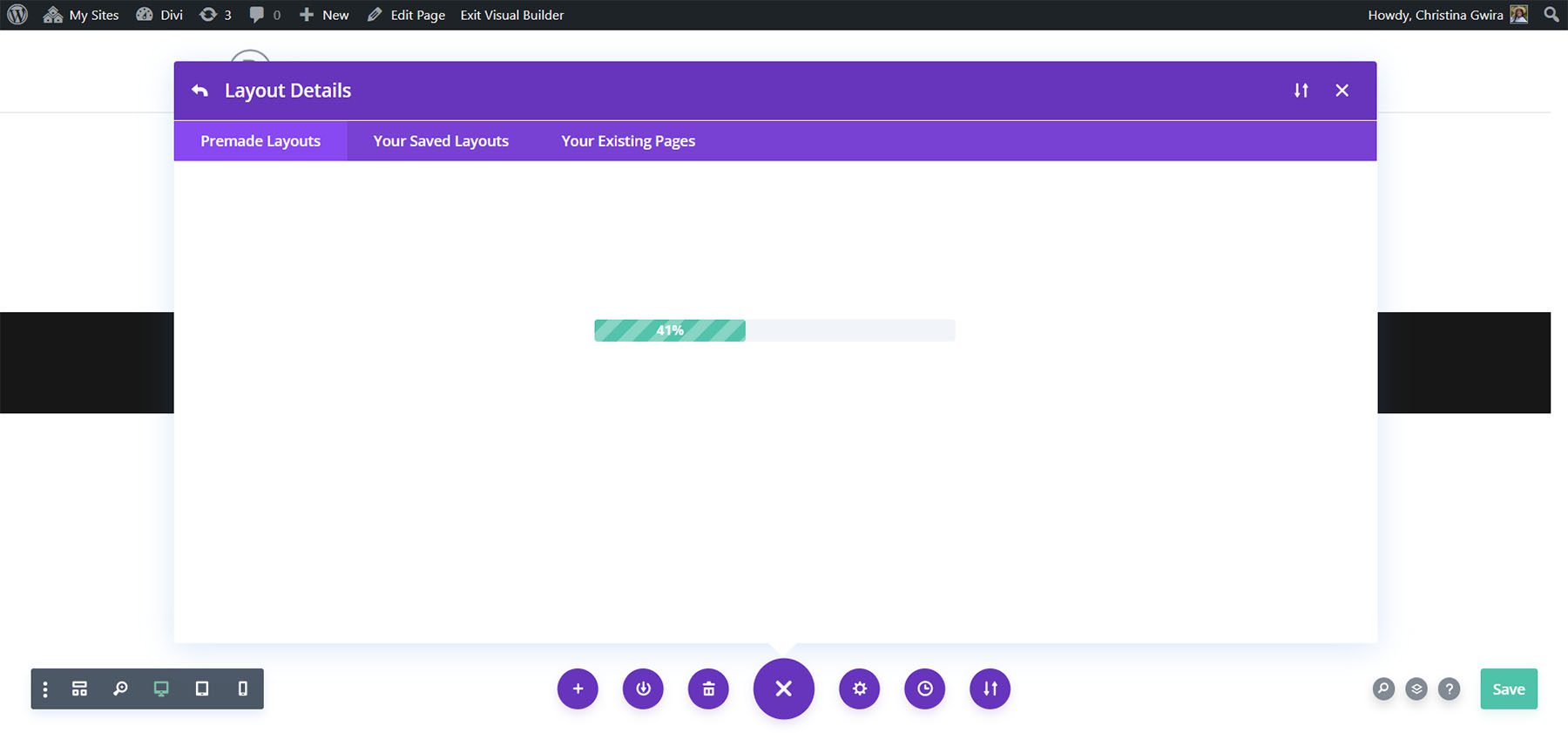 Chargement de votre mise en page