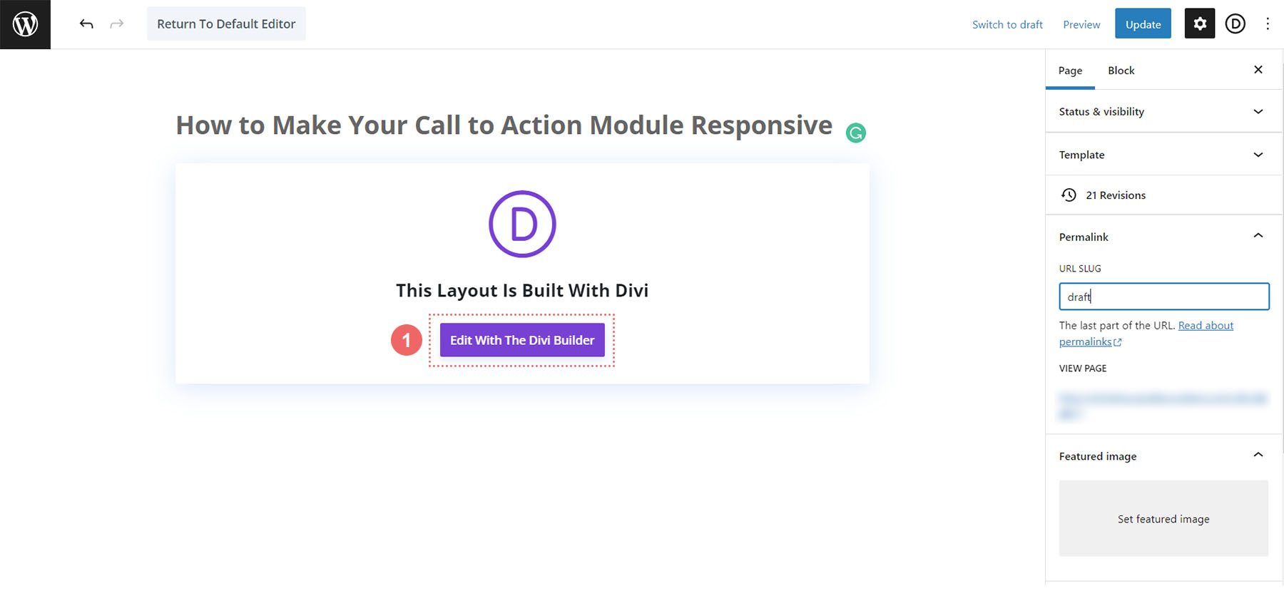 Modifier avec le Divi Builder
