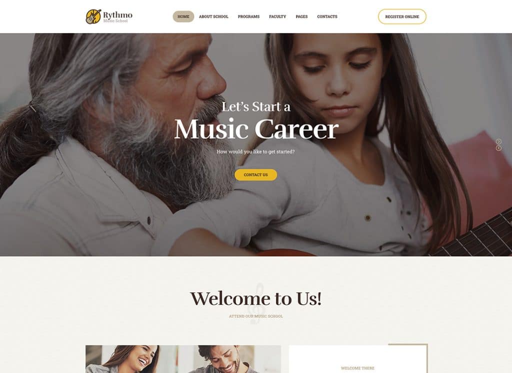Rythmo – Thème WordPress pour écoles d'art et de musique