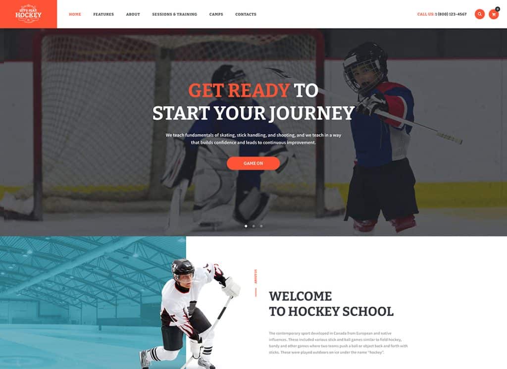 Jouons - Thème WordPress pour les écoles de hockey et les sports d'hiver