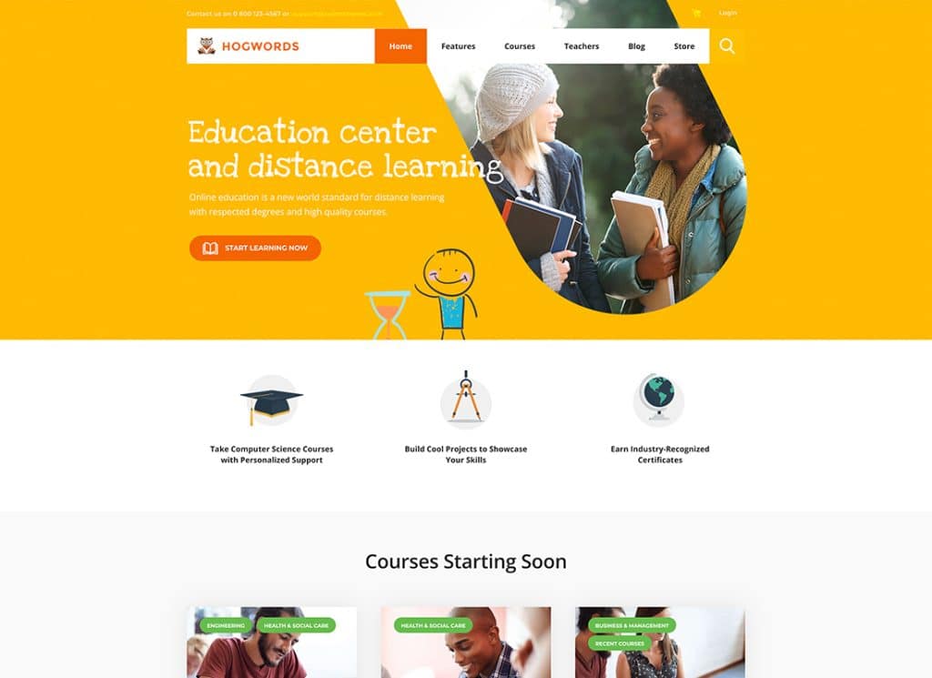 Hogwords – Thème WordPress pour école, université et centre d’éducation