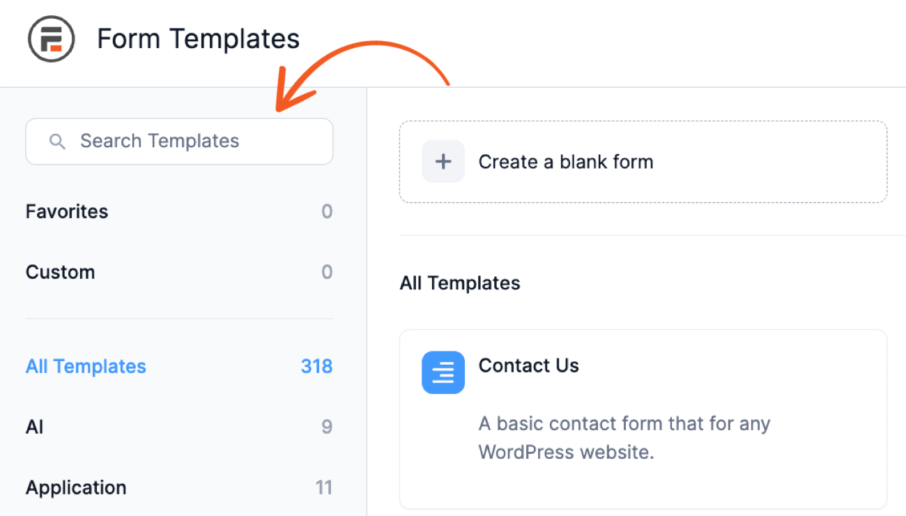 Crea un modulo vuoto o trova un modello di modulo per creare un modulo di pagamento Stripe ACH.
