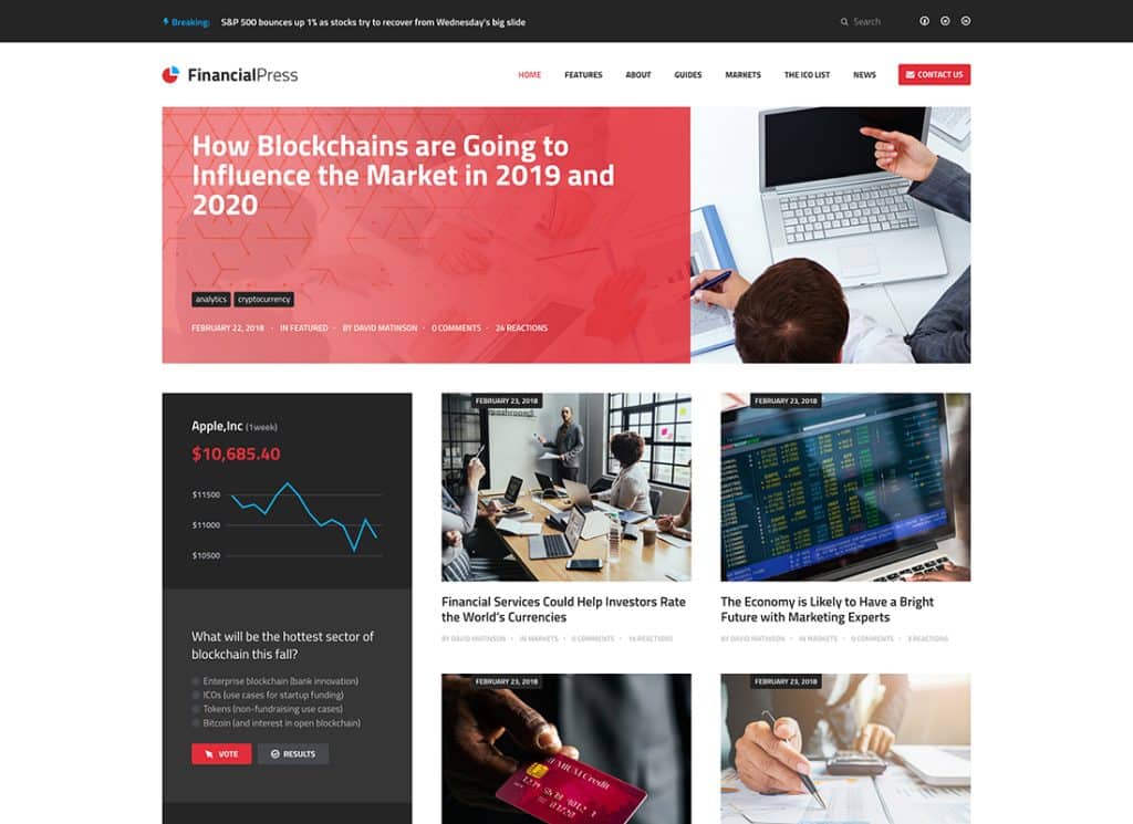 ChainPress - 금융 WordPress 비즈니스 블로그 테마