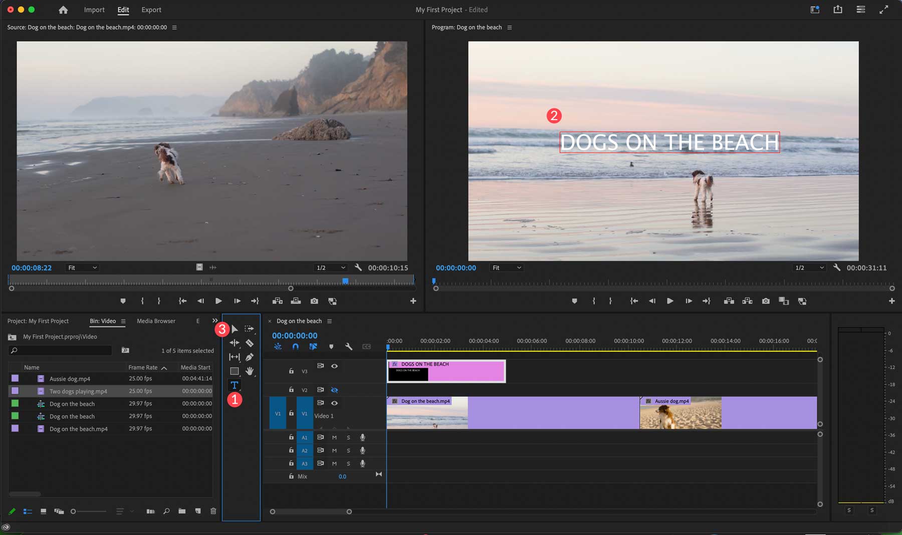 Adobe Premiere Pro에서 텍스트 추가