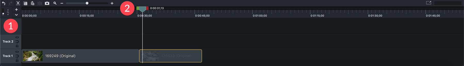 Camtasia zaman çizelgesi